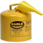 Eagle Type I Safety Can 5 Gal Yellow with F-15 Funnel - UI-50-FS-Y 330-1020R, 330-1020Y, yellow gas can, red gas can