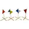 X-Warning Line, Set of 4 w/flags warning line system, perimeter, warning, line, roofing, osha, folding, collapsible