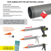 Albion DL-59-T27 Special Deluxe Manual Bulk Gun - 30 oz Teflon Barrel w/ Orange Cone Nozzles