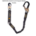 Arc Flash Shock Absorbing Stretch Lanyard - Single Leg with Hooks