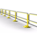  BlueWater Manufacturing - SafetyRail 2000 - Roof Fall Protection Guardrail - PC Yellow - Railing, Bases & Pins