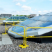  BlueWater Manufacturing - SafetyRail 2000 - Roof Fall Protection Guardrail - PC Yellow - Railing, Bases & Pins