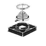 Portals Plus 32055, Curb Cover w/126 White Cap, Tan 32055, POR-32055, curb cover with C-126 white cap, single penetration 2?-6?, ABS cover, pre-punched hole, molded sealing ring