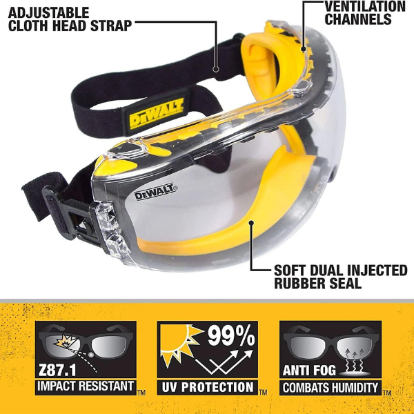 Myre Dusør Afbrydelse DEWALT DPG82-11 Concealer Safety Goggle - Clear Anti-Fog