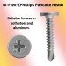 DeWALT Bi-Flex® Bi-Metal Self-Drilling Structural Screw – Phillips Pancake Head, Stalgard® GB Finish - 100/Pack