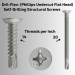 DeWALT Dril-Flex® Self-Drilling Metal Screws – PUF Head | Stalgard® Coated Fasteners for Metal-to-Metal Applications, 100/Packs