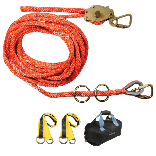 FallTech 770001 - 100' Temporary Rope HLL System - 2-Person Hollow-Core ...