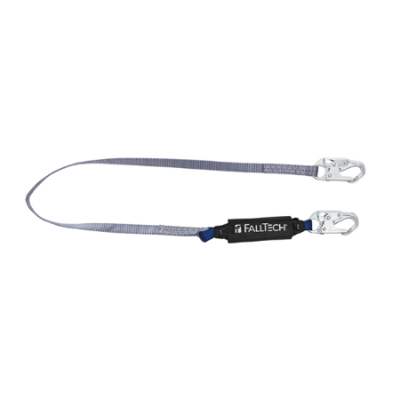 FallTech 8256 - ViewPack® Energy Absorbing Lanyard, Single Leg w/ Steel Snap Hooks, 6 ft.