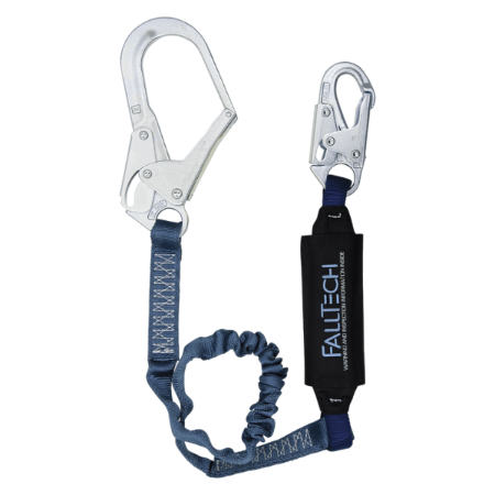 FallTech 8256EL3 - 4 1/2' to 6' ViewPack® - Elastic Energy Absorbing Lanyard - Single-Leg with Steel Connectors