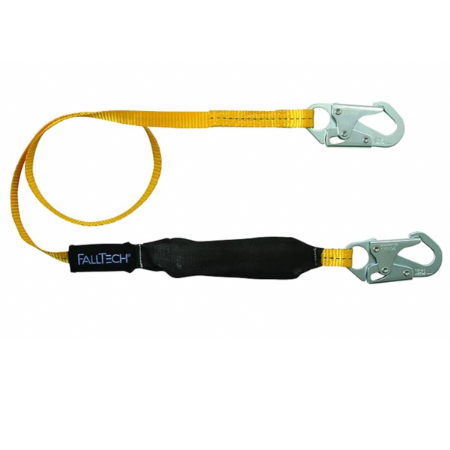FallTech 8256LT - FT Basic® Energy Absorbing Lanyard, Single Leg w/ Steel Snap Hooks, 6 Ft.