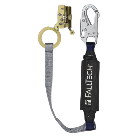 FallTech 8388 - Hinged Trailing Fall Arrester with Anti-Panic and 3' ViewPack® Energy Absorbing Lanyard
