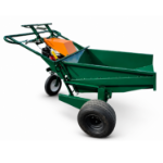 Gator Roofing Equipment - Bronco Powered Walk-Behind Roofing Buggy Gator Bronco, Bronco roofing buggy, Gator powered buggy, walk behind roofing buggy, powered roof buggy, roofing material buggy, roof deck buggy, roof material transport, Gator roofing equipment, flotation tire buggy, powered material cart, roofing tear off buggy, roof deck material mover, SKU 290000