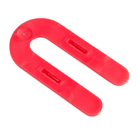 Glazelock GLZ02 - Interlocking Horseshoe Plastic Shim 3" x 1-1/2" x 1/8" - Red