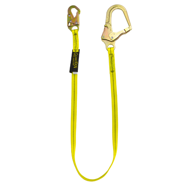 guardian 01266 6ft. single leg nonshock absorbing lanyard with rebar hook