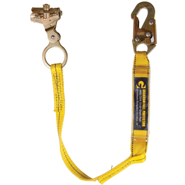 Guardian Fall Protection 01503 Rope Grab with Attached 3-Foot Shock ...