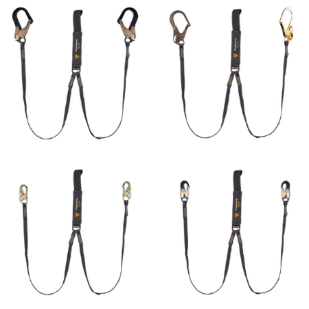 Guardian Fall Protection - Arc Flash Shock Absorbing Fixed Lanyard, Dual Leg, Web Loop