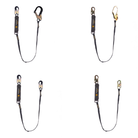 Guardian Fall Protection - Arc Flash Shock Absorbing Fixed Lanyard, Single Leg, with Hooks