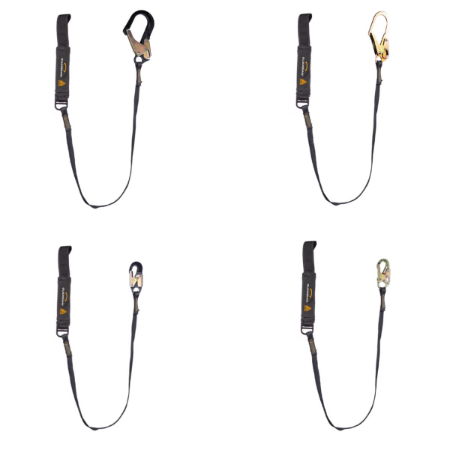 Guardian Fall Protection - Arc Flash Shock Absorbing Fixed Lanyard, Web Loop, with Hook