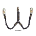 Guardian Fall Protection - Arc Flash Shock Absorbing Stretch Lanyard - Dual Leg - Steel/Aluminum Hook - 