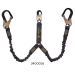 Guardian Fall Protection - Arc Flash Shock Absorbing Stretch Lanyard - Dual Leg - Steel/Aluminum Hook - 