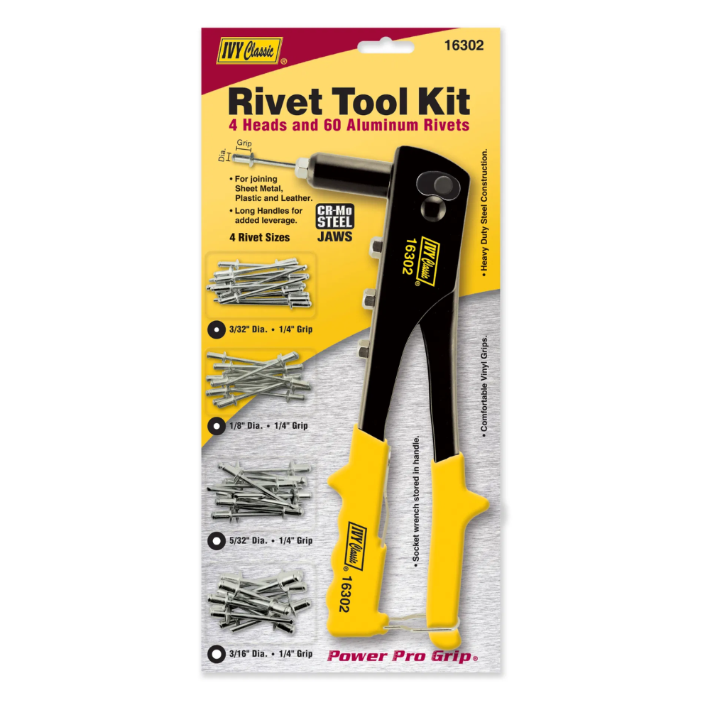 IVY Classic - 16302 Hand Rivet Tool with 60-Piece Rivet Assortment