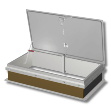 JL Industries RHDA-2 30 × 54 Roof Hatch – Diamond Series Aluminum, R-6 Insulation, Stair Access