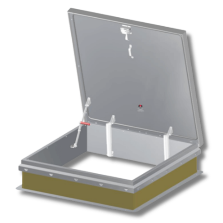 JL Industries RHDA-5 48 × 48 Roof Hatch – Diamond Series Aluminum, R-6 Insulation, Ladder Access
