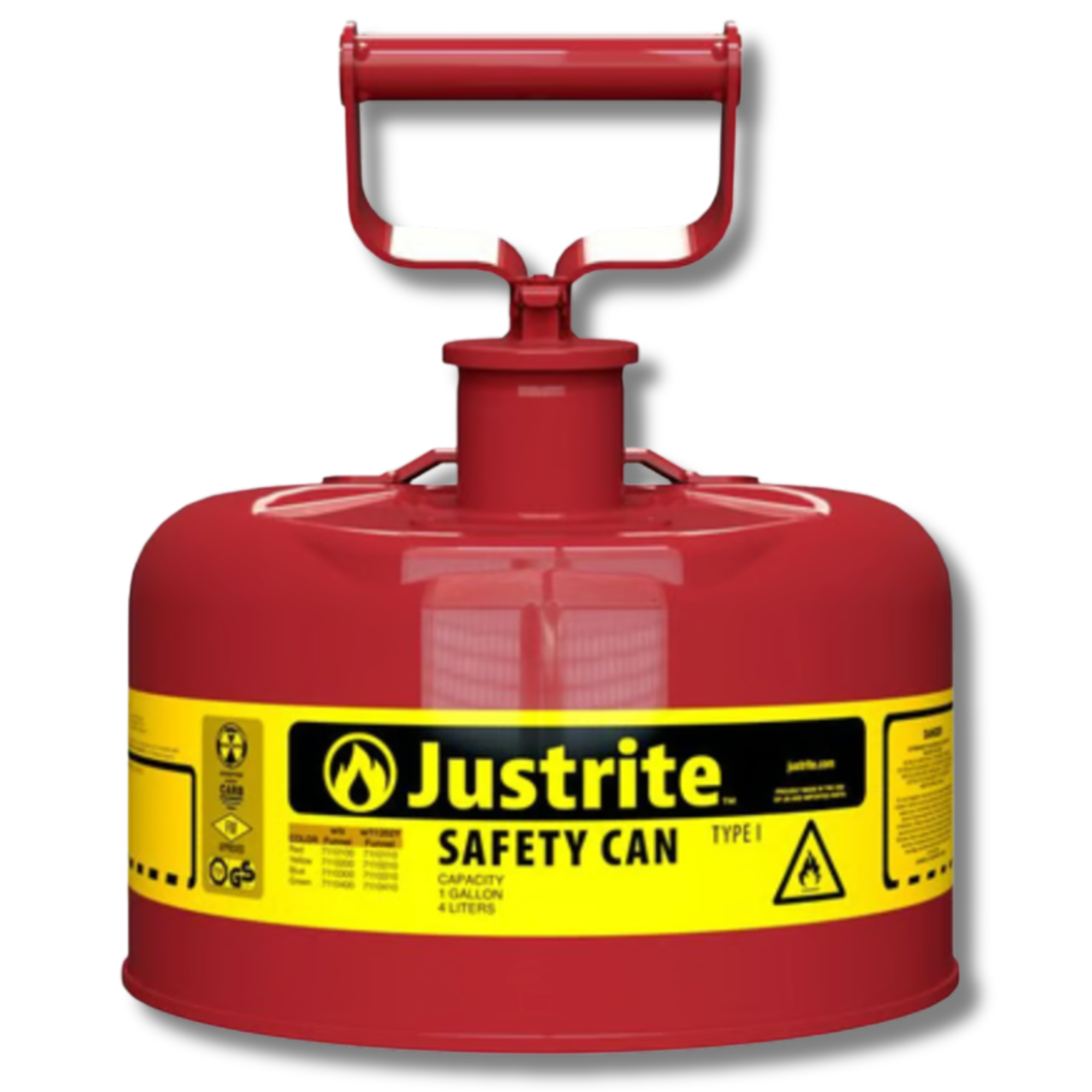 Justrite 7110100, Type I Red Gas Can - 1 Gal.