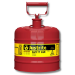 Justrite 7120100 - Type I Red Gas Can - 2 Gal.
