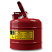 Justrite 7120100 - Type I Red Gas Can - 2 Gal.