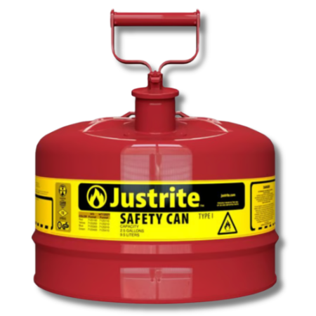 Justrite 7125100 - Type I Red Gas Can - 2.5 Gal.
