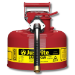 Justrite 7210120 - Type II Accuflow Red Gas Can, 1 Gal. w/ 5/8 in. Hose