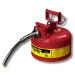 Justrite 7210120 - Type II Accuflow Red Gas Can, 1 Gal. w/ 5/8 in. Hose