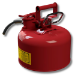 Justrite 7210120 - Type II Accuflow Red Gas Can, 1 Gal. w/ 5/8 in. Hose