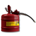 Justrite 7220120 - Type II Accuflow Red Gas Can, 2 Gal. w/ 5/8 in. Hose