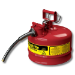 Justrite 7225120 - Type II Accuflow Red Gas Can, 2.5 Gal. w/ 5/8 in. Hose