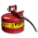 Justrite 7225120 - Type II Accuflow Red Gas Can, 2.5 Gal. w/ 5/8 in. Hose