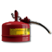 Justrite 7225130 - Type II Accuflow Red Gas Can, 2.5 Gal. w/ 1 in. Hose
