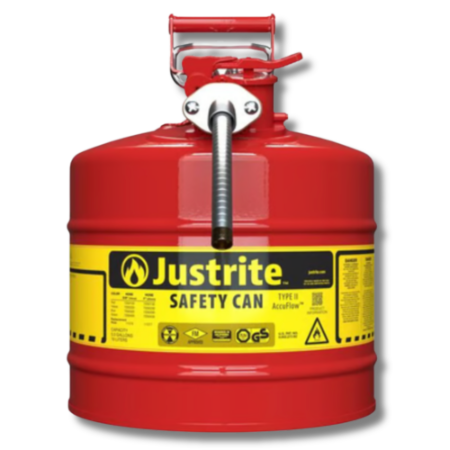 Justrite 7250120 - Type II Accuflow Red Gas Can, 5 Gal. w/ 5/8 in. Hose