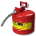 Justrite 7250120 - Type II Accuflow Red Gas Can, 5 Gal. w/ 5/8 in. Hose