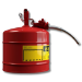 Justrite 7250120 - Type II Accuflow Red Gas Can, 5 Gal. w/ 5/8 in. Hose