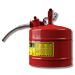 Justrite 7250120 - Type II Accuflow Red Gas Can, 5 Gal. w/ 5/8 in. Hose