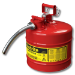 Justrite 7250130 - Type II Accuflow Red Gas Can, 5 Gal. w/ 1 in. Hose