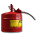 Justrite 7250130 - Type II Accuflow Red Gas Can, 5 Gal. w/ 1 in. Hose