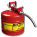 Justrite 7250130 - Type II Accuflow Red Gas Can, 5 Gal. w/ 1 in. Hose