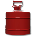 Justrite 7250130 - Type II Accuflow Red Gas Can, 5 Gal. w/ 1 in. Hose