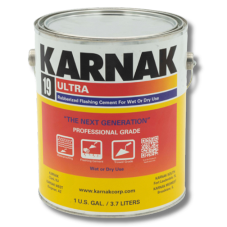 Karnak - 19 Ultra Rubberized Flashing Cement 1 Gal Wet/Dry, Emergency Repair