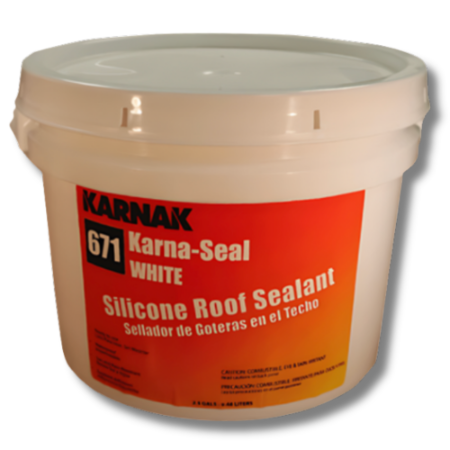 Karnak - 671 Karna-Seal Silicone Roof Sealant, White, 2.5 gallon