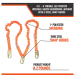 Malta Dynamics – C5106 Lanyard, Double Leg Stretch, 4.5'–6', Snap Hooks, 100% Tie-Off. Clearance Pricing! - MD-C5106