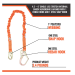 Malta Dynamics – C5115 Lanyard, Single Leg Stretch, 4.5'–6', Rebar Hooks, Internal Shock Absorbing - MD-C5115